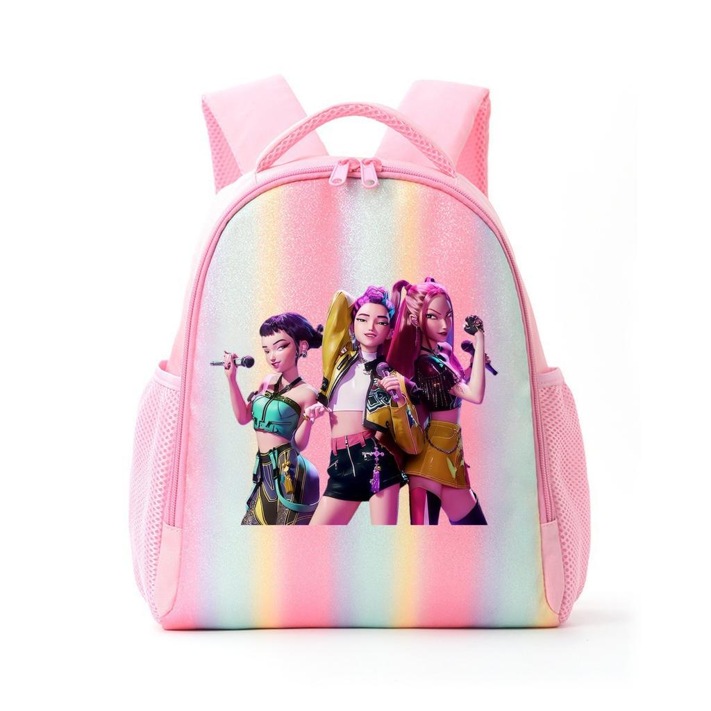 K-Pop Demon Hunters Backpack Kawaii Rucksack Color Gradient Large Capacity Schoolbag Anime Cartoon Stationery School Supplies Gift