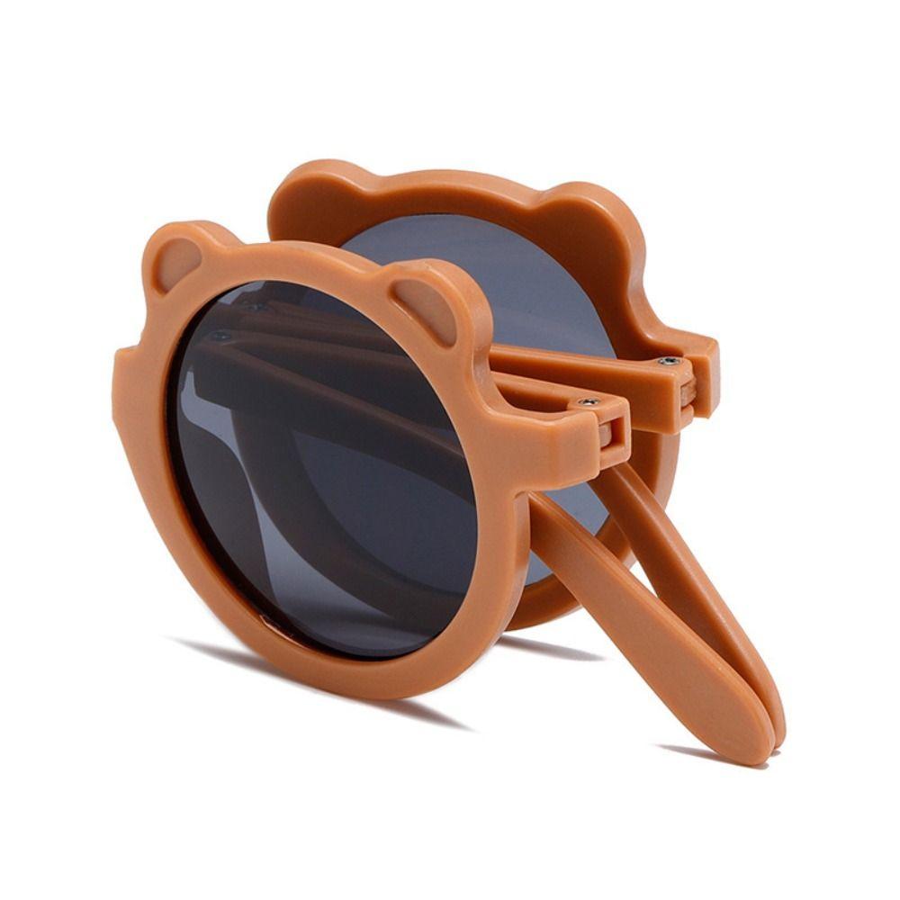 

Bear Shape Sunglasses Plastic Eyewear Accessories Light Weight Foldable Glasses Kids коричневый