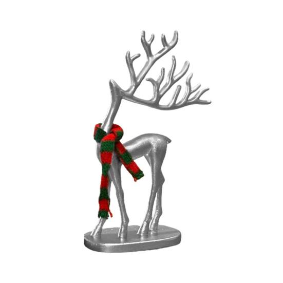 

1/2 шт. Рождественская статуэтка оленя с шарфом, минималистичная фигурка силуэта лося, скульптура оленя, украшение для дома, офиса, рабочего стола E