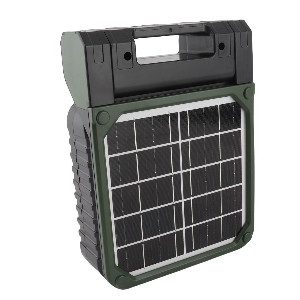 Solar Fan 5200MAH Type C Charging 4 Speed   Brushless Motor 4.5mCelsiuss Low Noise LED Timer Solar Camping Fan for Fishing Outdoor Activities