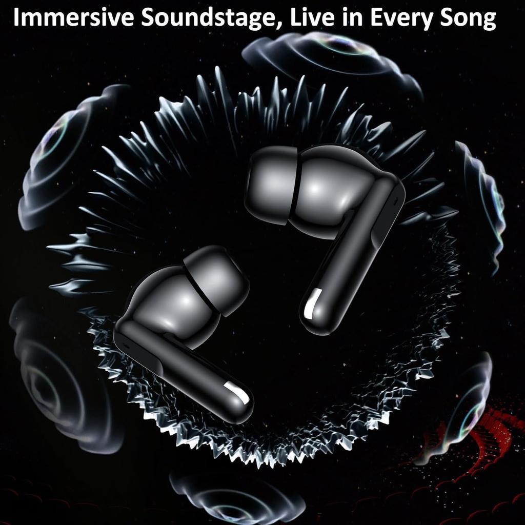 Kabellose Ohrhörer Bluetooth 5.4 6 Mikrofone ENC Geräuschunterdrückung Ohrstöpsel Tiefer Bass HiFi Stereo LED-Anzeige 48H Wiedergabezeit Kopfhörer IPX7 Kopfhörer Android iOS