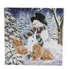 Kit carte broderie diamant Chiots bonhomme neige 18x18cm