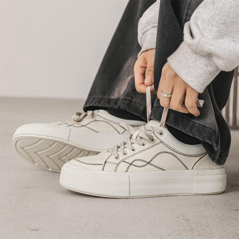 

Canvas shoes men s 2025 spring board shoes men s trend men s breathable sports cloth shoes niche new platform canvas shoes 44