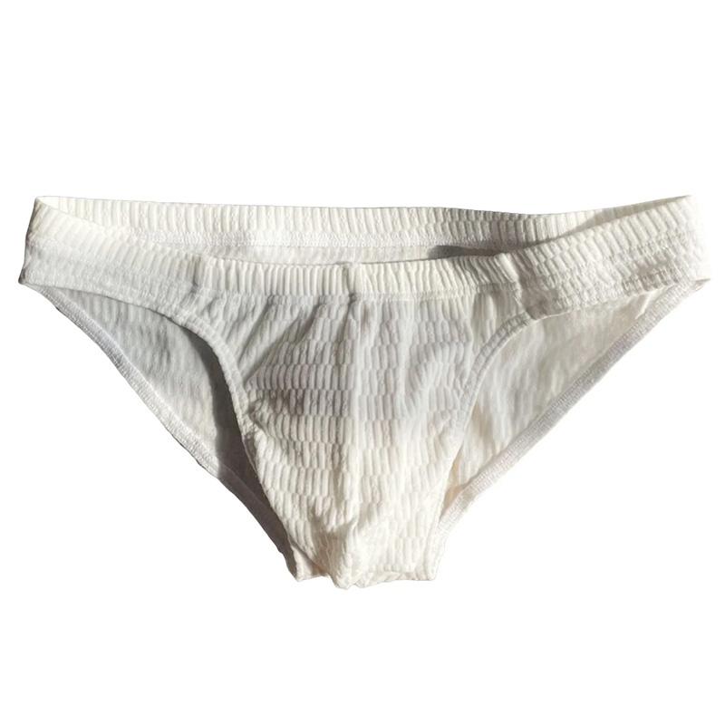 1PC Cotton Tanga Breathable Men's Panties Elastic Underwear Solid Color Low Waist Briefs Waistband Mens