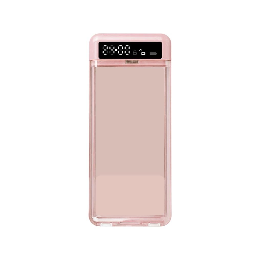 Portable Phone Lock Box with Timer 24 Hours LCD Display Phone Locker Storage Box Self-Control Transparent Lid Phone Box