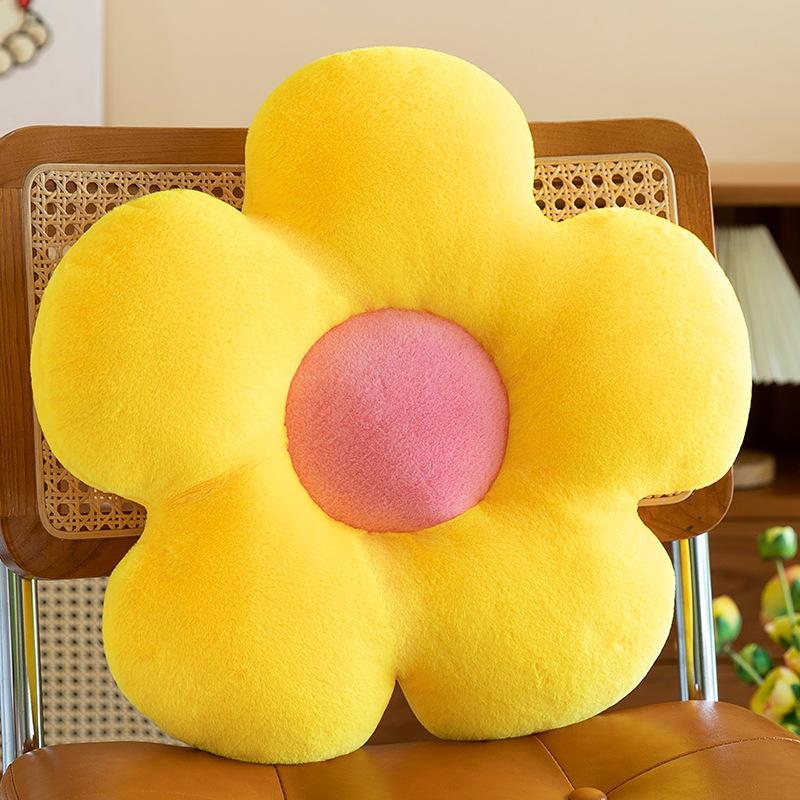 Traffic Style Flower Cushion Pillow Office Cushion Waist Plush Toy Living Room Sofa Petal Daisy Cushion Premium