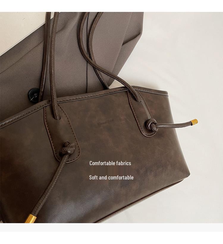 2024 Women's High-End Retro Large Capacity Autumn/Winter Shoulder Tote Bag