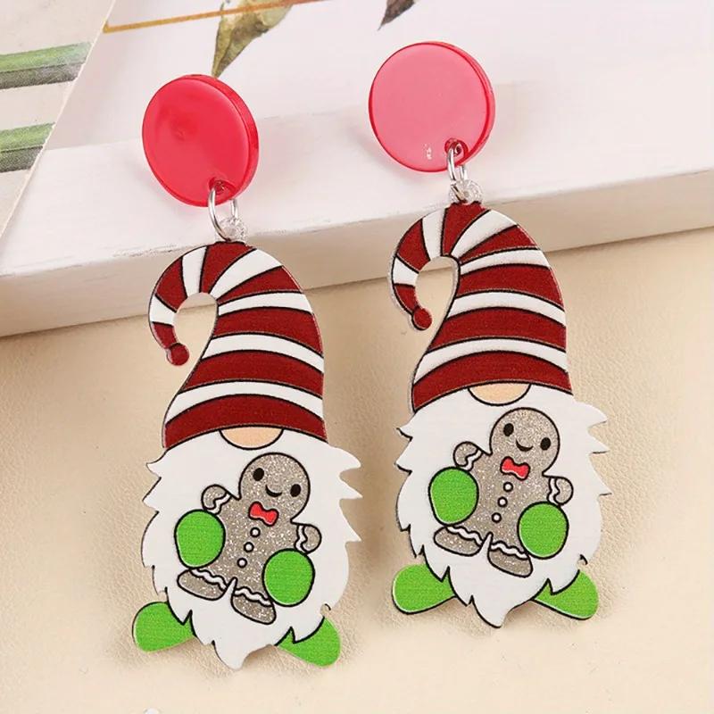 Christmas Earrings Earrings Santa Dwarf Christmas Tree Earrings Earrings Acrylic Dangle Earring Christmas Christmas Stud Earring