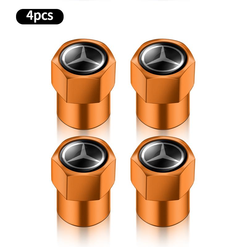 4PCS Car Wheel Tire Valves Tyre Stem Air Caps Cover For Mercedes Benz AMG W176 W202 W204 W205 W210 W211 W212 CLA CLK CLS GLA GLC