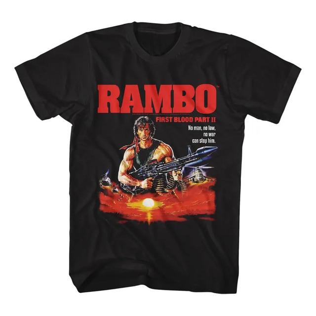 Rambo Movie First Blood Part Ii No Man, No Law Mens Black Sh S