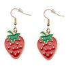 INS Style Summer Fresh Fruit Earrings - Korean Oil Drop Strawberry Design