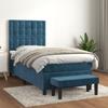 3138059 vidaXL Lit à sommier tapissier avec matelas Bleu foncé 90x190 cm