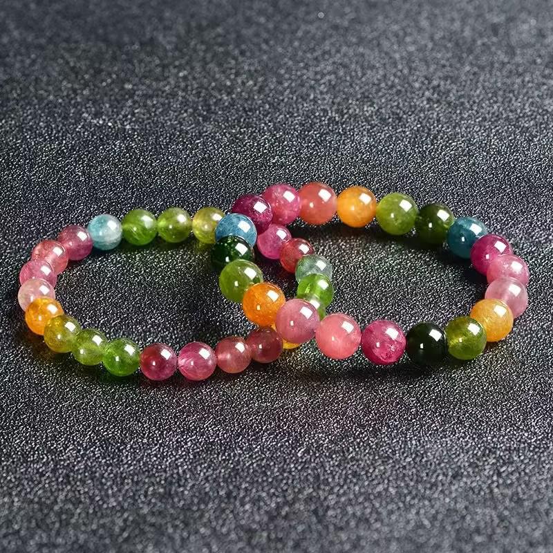Bixie Bracelet: Brazilian Candy Beads, Rainbow Prosperity Stone, for Women & Couples