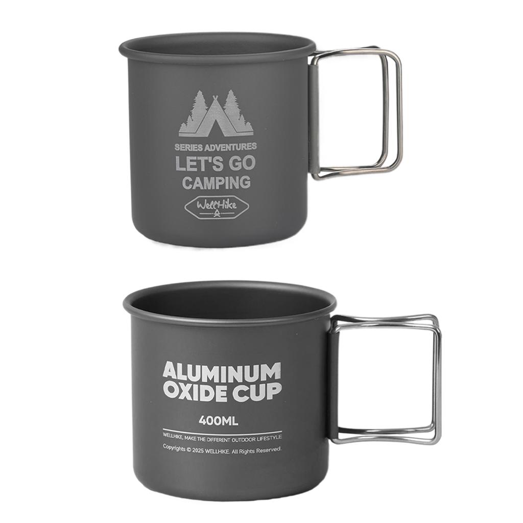 1/2Pcs Camping Mug with Foldable Handle Camping Cups for Backpacking Hiking Traveling and Picnic
