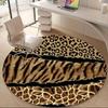 1pc Leopard Tiger Office Round Area Rug, Indoor Mat Suitable ForOffice, Under Office Chairs Bedroom Living Room Home Decor, Room Decot271