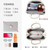 Niche high-end women's leather handbag, first-layer cowhide large-capacity canvas contrasting color garden tote bag