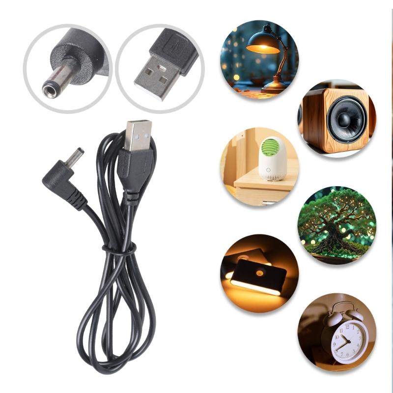 5V USB To 3.5x1.35mm Right Corner Power Cord For Sound Devices LED Radiances Admirers With 1M Plastic Cable