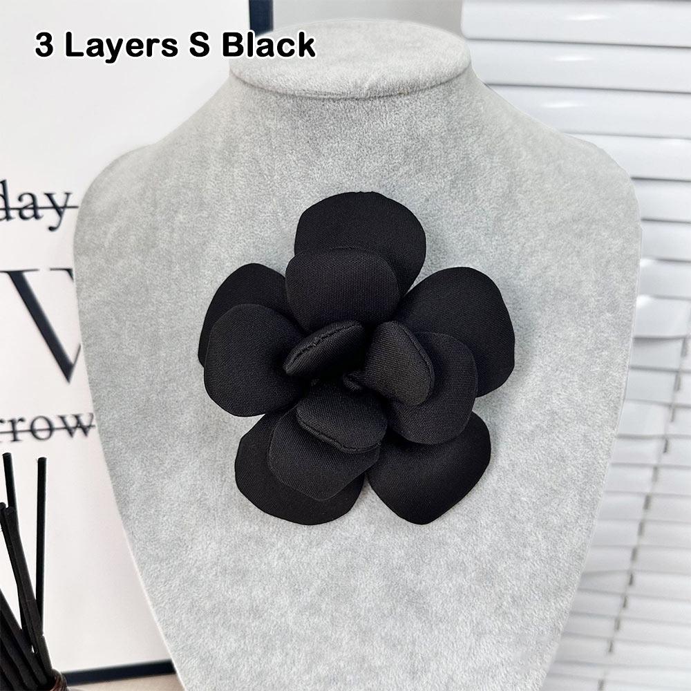 

DIY Chest Flower 3D Аксессуары для одежды Новые аксессуары для волос Свадебное платье Одежда Украшения 3 Layers S Black