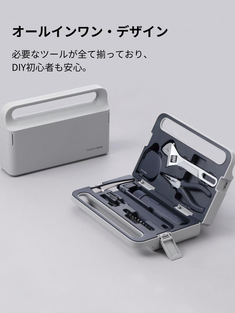 HOTO Kit de Ferramentas com Chave de Fenda Sem Fio com Aço Liga S2 Torque de Precisão LED Martelo Magnético de Pregos com Borracha Bico Longo Fita Ajustável de 3M ABS Ideal