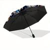 1pc Blue Dragon vs Tiger Cartoon Umbrella,Compact Umbrella, Suitable for Camping, Ideal Easter Birthday Gift for Family and Friends.N009