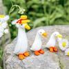 Glass Duck Miniature Statue Cute and Colorful Animal Figurine Decorations for Home Office and Garden Landscape Display
