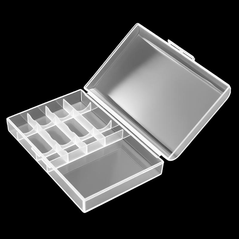1Pcs Universal Aa Battery Storage Box Transparent Plastic Battery And 4-In-1 Charging Cable Organizer Case
