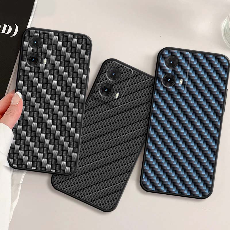 Black carved woven texture For Motorola G85 Edge 50 G24 G35 G14 G04 40 G72 G34 G G54 G13 G32 5G Black Phone Case