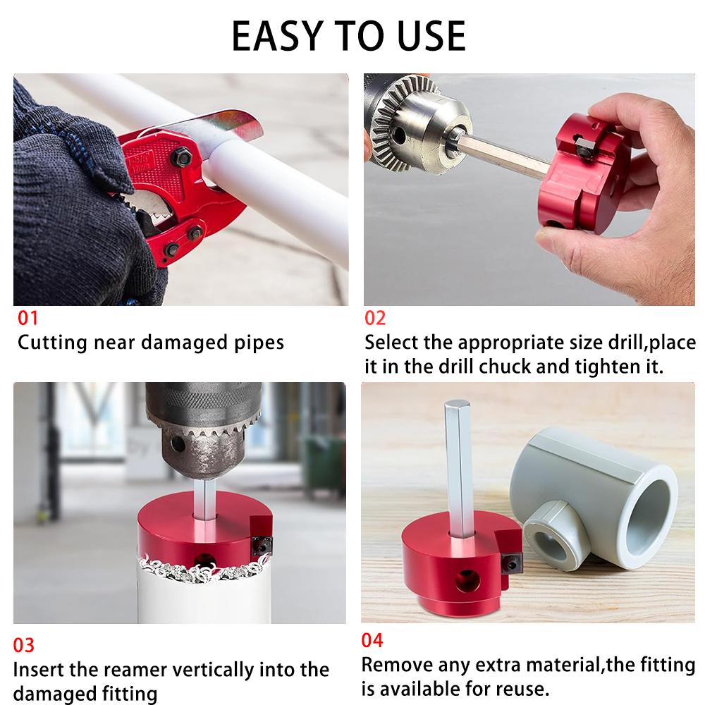 PPRK6 Plastic 6 Pcs Pipe Fitting Reamer Contains PPR75/100/150/200/300/400 For into Standard 1/2" Drills PVC Pipe Reamer Tool