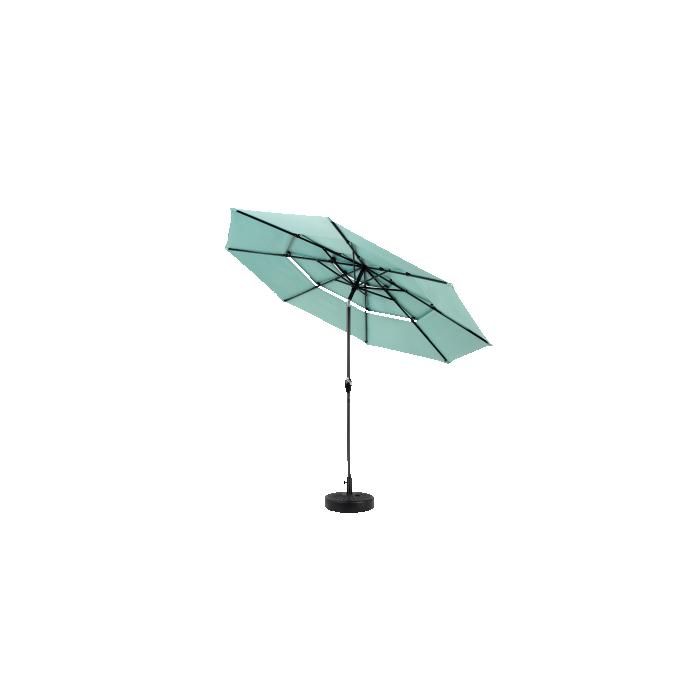 Parasol extérieur rectangulaire double face de 4,5 m avec manivelle (vert clair) (sans pied).