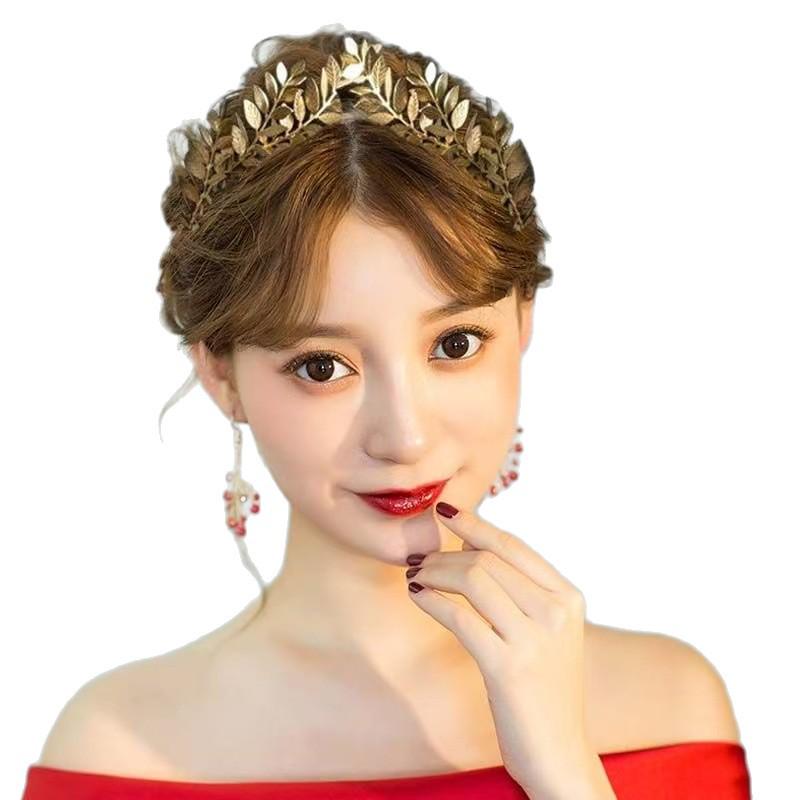 Distant Love Retro Olive Leaf Bridal Headband: Handmade Mori Style Hairpin Crown