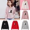 Cozy Girl Hoodie Sweatshirt With Printed Design For Autumn Winter Casual Wear