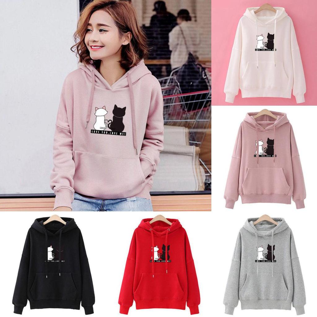 Cozy Girl Hoodie Sweatshirt With Printed Design For Autumn Winter Casual Wear