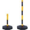 Adjustable Traffic Delineator Post Cones, 4 Pack, Traffic Safety Delineator Barrier with Fillable Base 8FT Chain, for Traffic Control Warning Parking