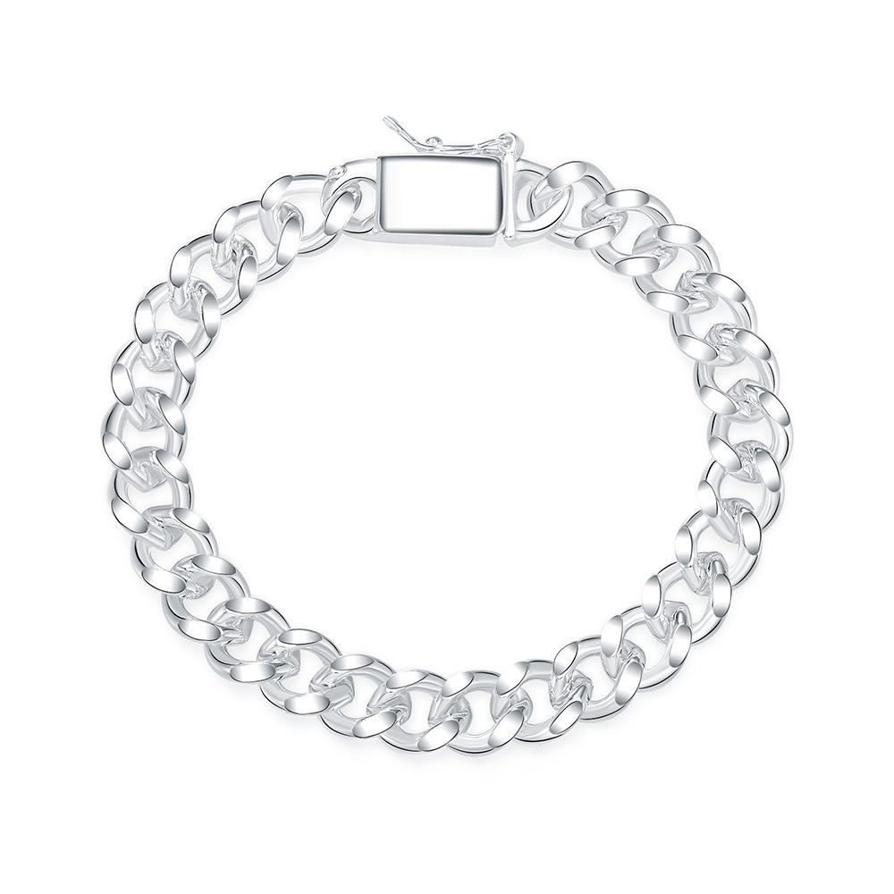 Korean Style Textured Silver Plated Cuban Bracelet - Hot Selling Fashion Accessory YH11