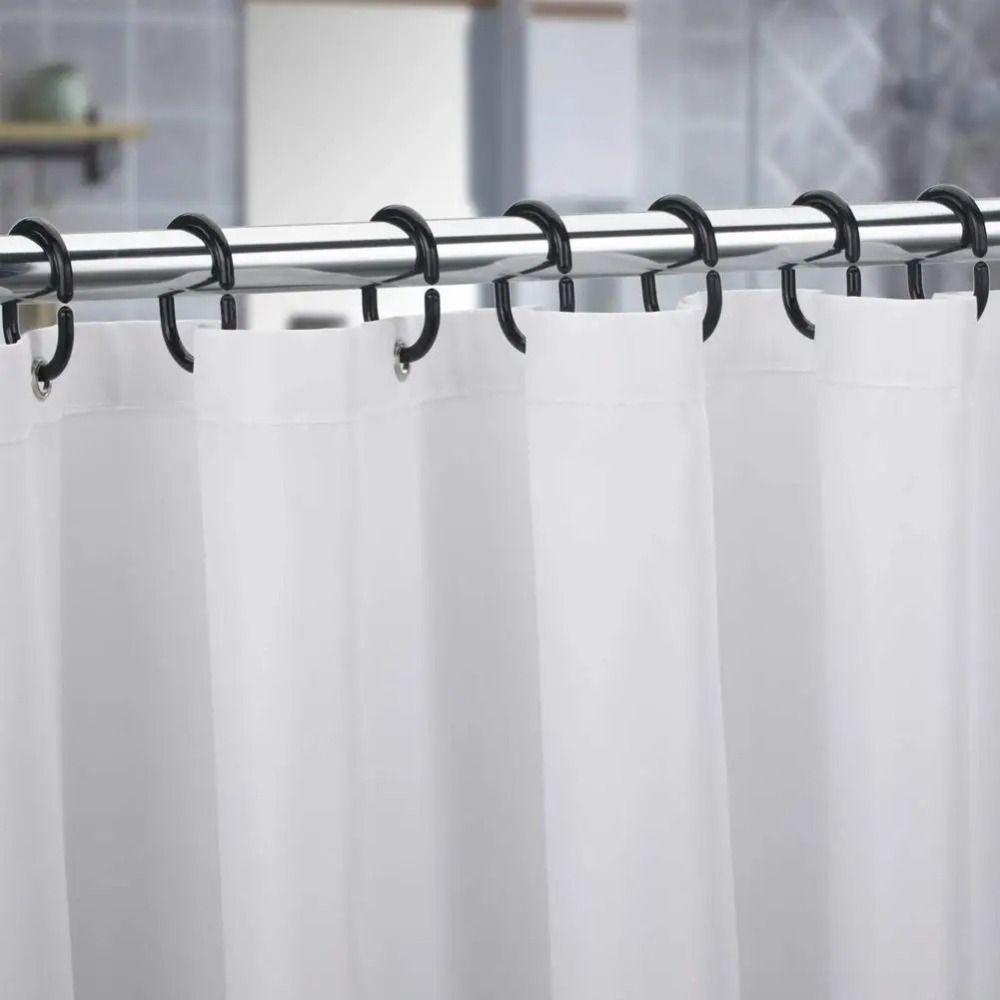 12pcs C Type Shower Curtain Hook Bendable Rings Curtain Hook Gifts Bathroom Hooks