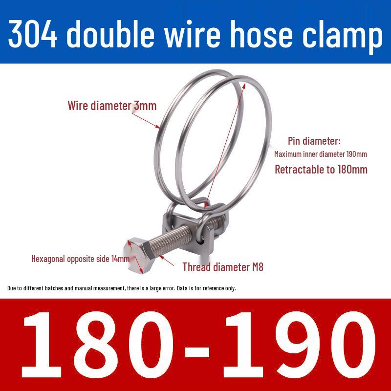 Doppeldraht-Schlauchschelle aus Edelstahl für Feuer-, Wasser-, Gasleitungen - Verdickt