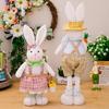 2025 Easter Standing Rabbit Ornaments Telescopic Dolls Figurine Spring Ornaments Cute Rabbit Dolls LittleElf Children's Gifts