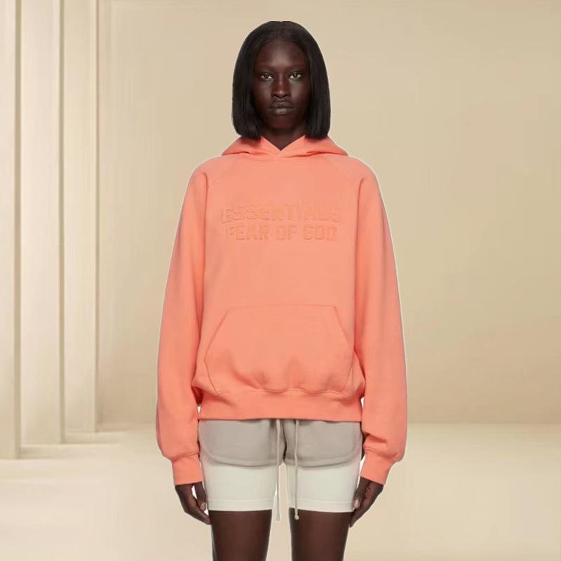 Худи FOG Essentials свободного кроя с двойной линией - Дизайн с силиконовыми буквами Парная одежда для осенизимы Плюс теплота вельвета Extra Large арбуз красный 5185₽