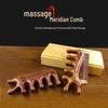 Sandalwood Anti-static Multi-functional Massage Comb with Gua Sha, Five-tooth Head, and Three-in-One Design