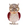 Spectacles Owl Brooch Alloy Rhinestone Cute Animal Brooch for Women Girls Festival Jewelry Gift