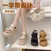 Rome with Skirt Sandals Women's Summer 2025 New Muffin Platform High Heel Casual High-end Beach Shoes