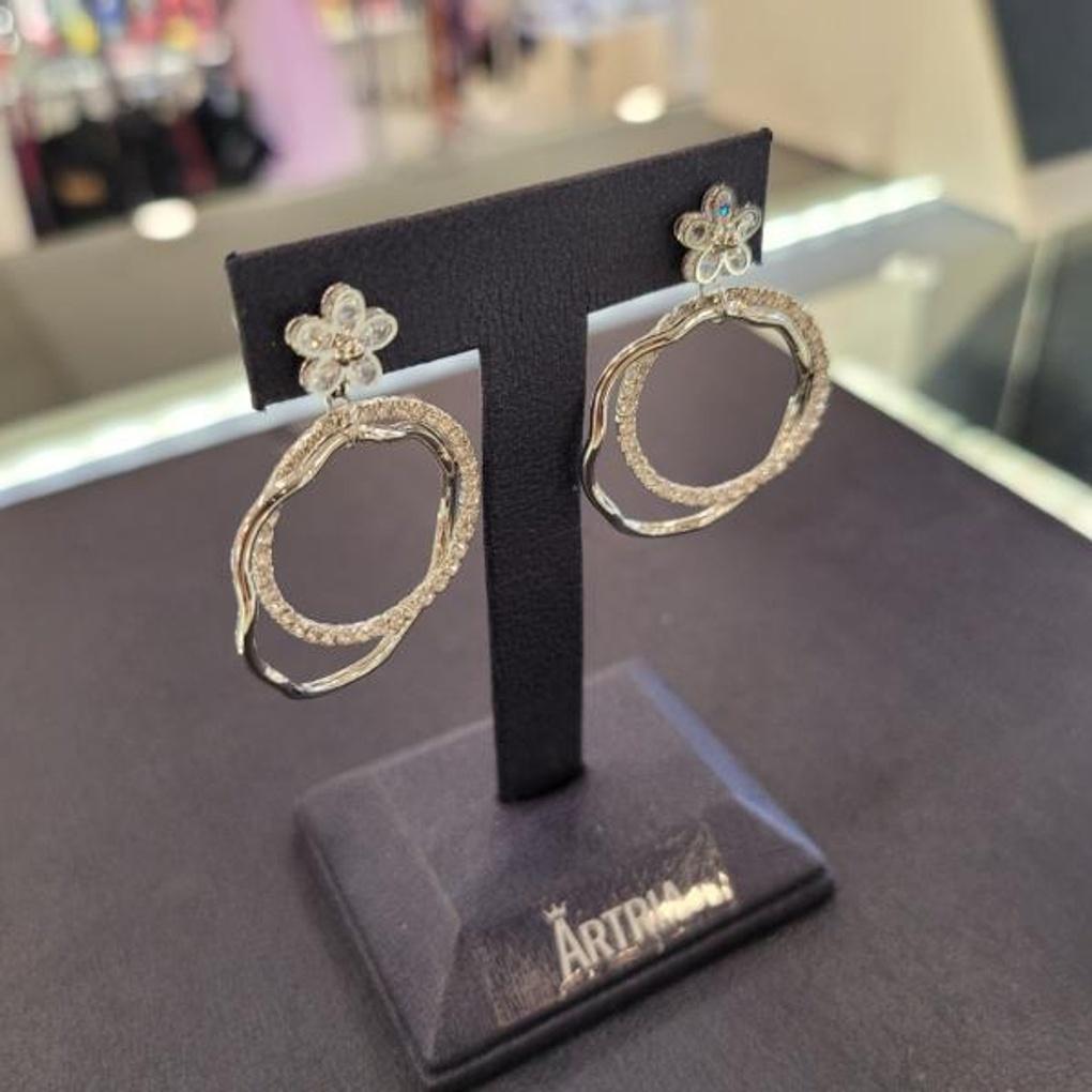 ARTRIA Flower Post-Purple Drop Earrings CHAERET0003WHF