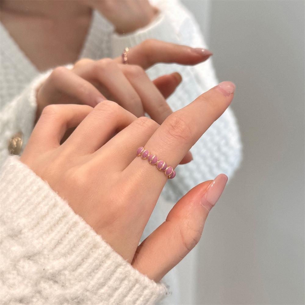 Color Enamel Fritillary Butterfly Ring Women's Open Index Finger Ring New Products