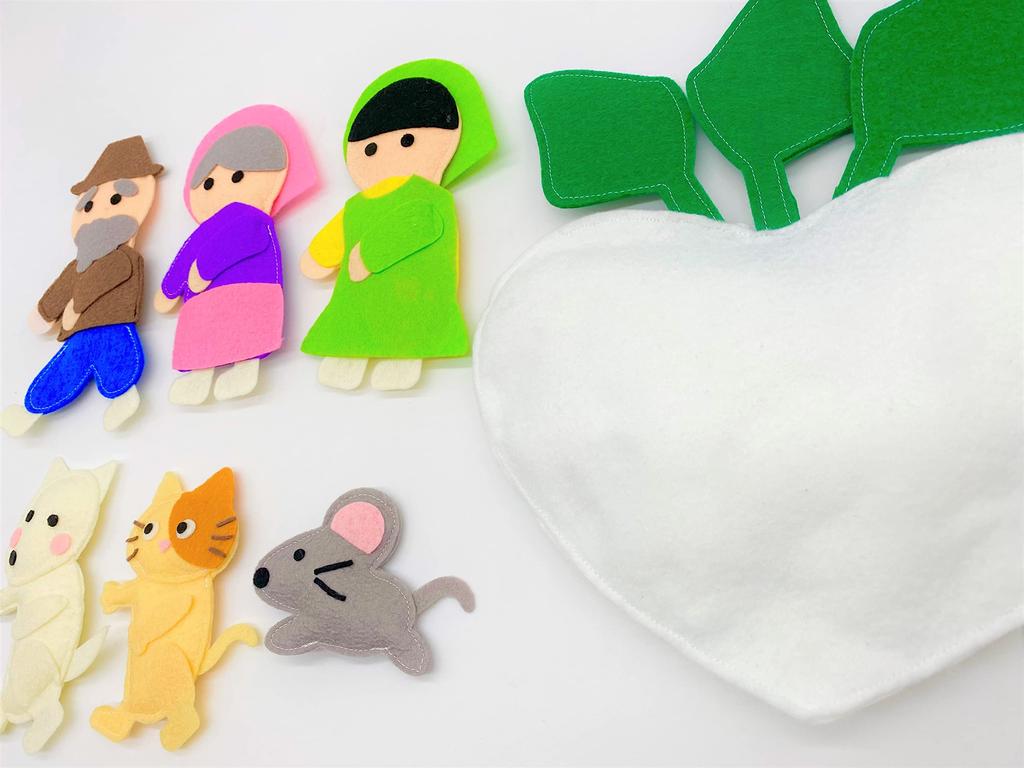 Tekutekumo Story Big Turnip Big Turnip Puppet Theater Nursery Teacher Apron Apron Apron® (1. Set)