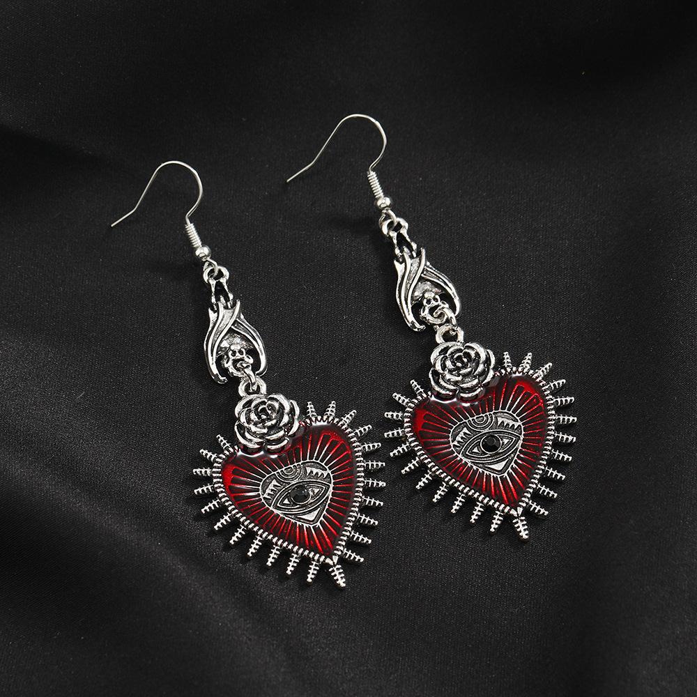 Earrings, Personality Love Wings, Devil'S Eye Diamond Earrings