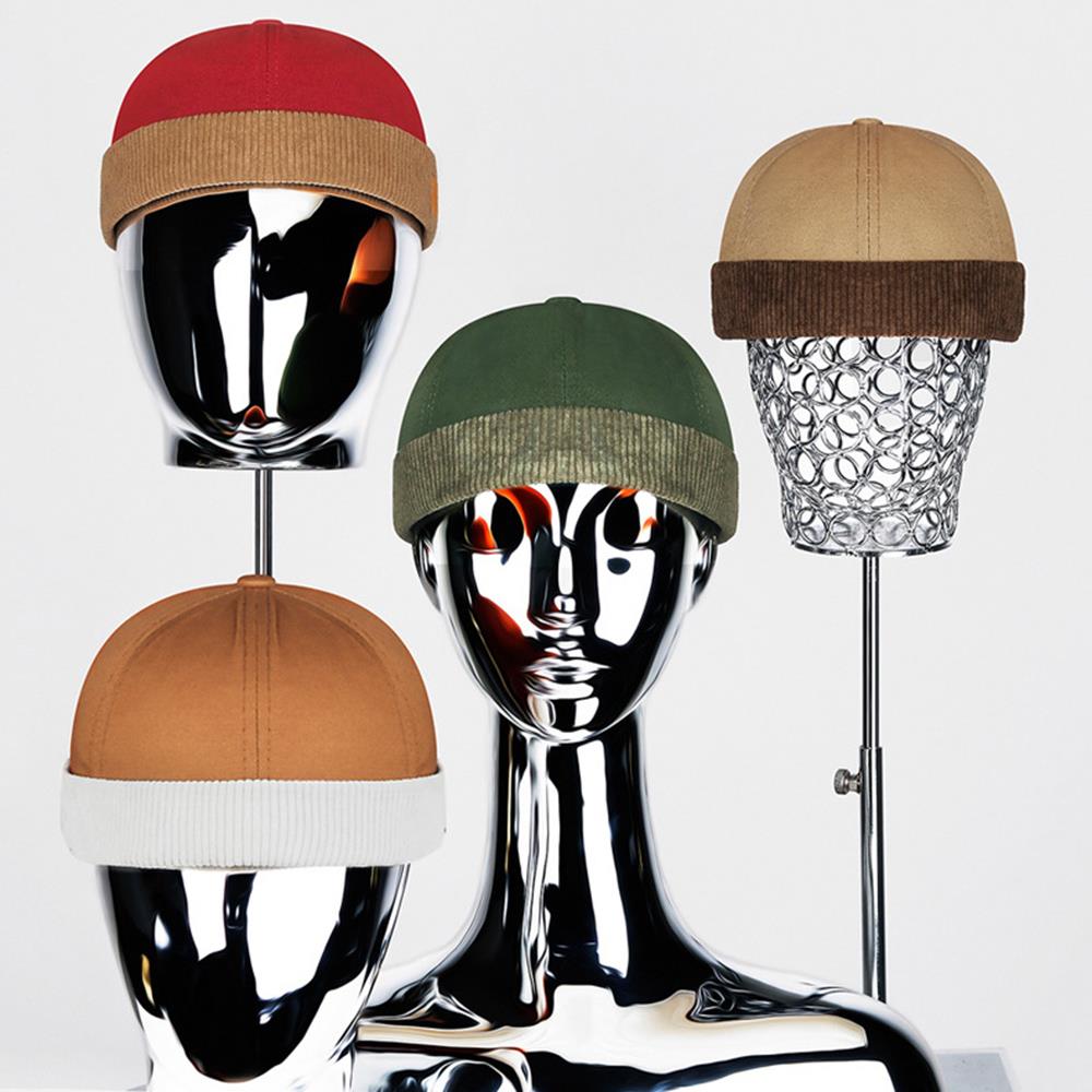 Unisex Corduroy Brimless Hat Breathable Hip Hop Landlord Hat for men Women Dome Melon Cap Streetwear Adjustable Hip Hop Hat