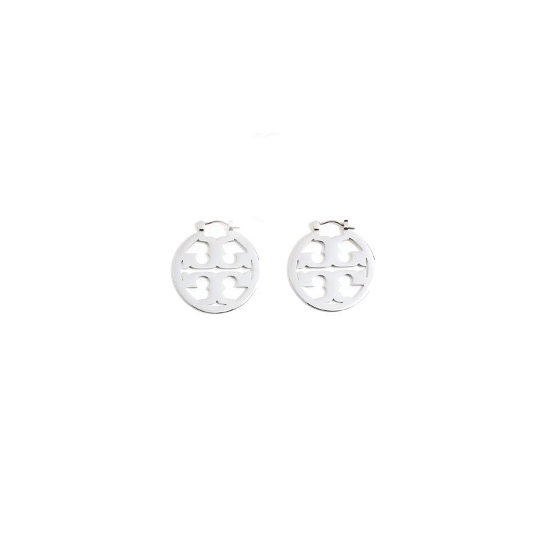 TORY BURCH Logo Stainless Steel Earrings Women's Silver 100764893-Silver F
