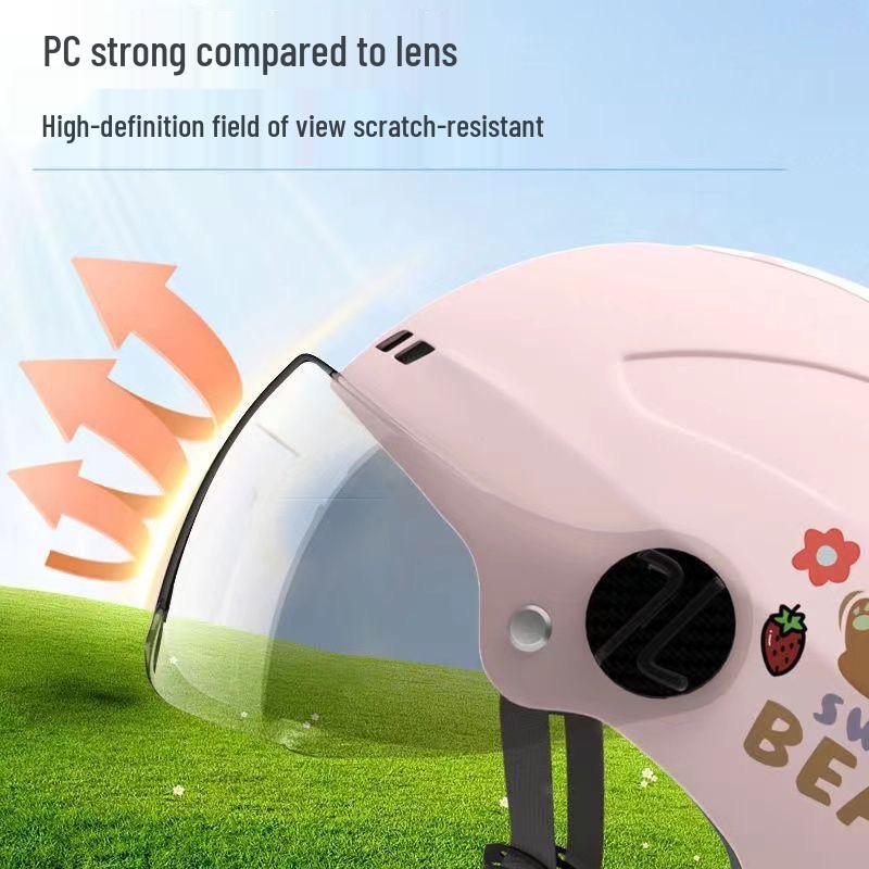 Certified Children's Cute Motorcycle and Electric Scooter Helmet - All-Season, Half Helmet for Summer Use