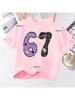 Kids Number 67 Graphic TShirt Soft Cotton Crew Neck Cute  Cool Birthday Wear for Boys  Girlsdf0066