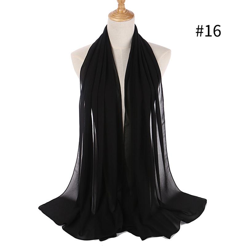 Muslim Chiffon Hijab Women Bubble Chiffon Scarf For Women Ladies Veil Muslim Islam Solid Color Malaysia Musulman Wrap Scarves